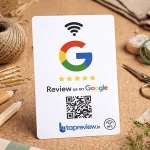 QR & NFC Google Review Business Card – Art Board | Black & White